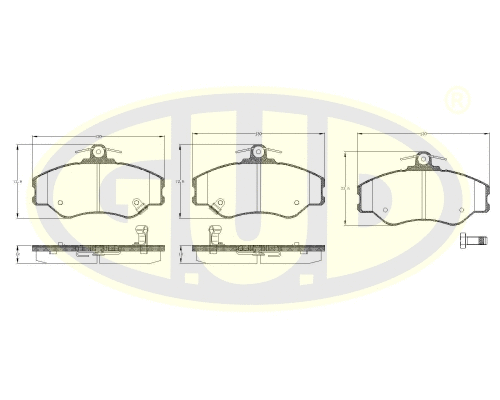 Kit de plaquettes de frein, frein à disque G.U.D. GBP049402