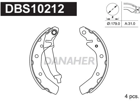 Jeu de mâchoires de frein DANAHER DBS10212