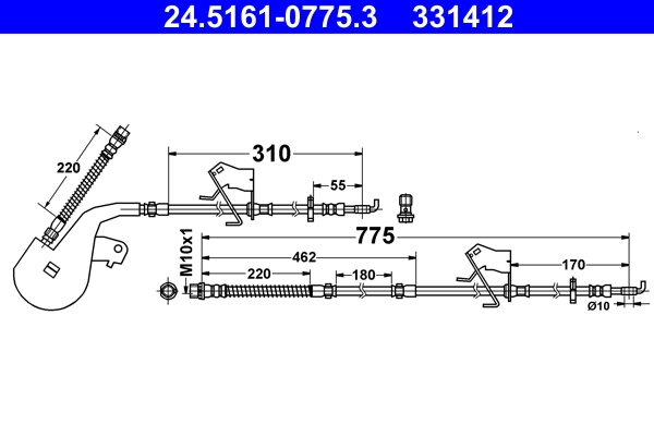 Flexible de frein ATE 24.5161-0775.3