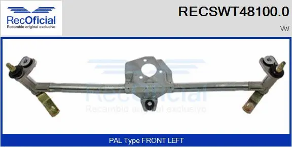 Tringlerie d'essuie-glace RECOFICIAL RECSWT48100.0
