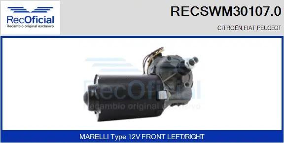 Moteur d'essuie-glace RECOFICIAL RECSWM30107.0