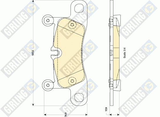 Kit de plaquettes de frein, frein à disque GIRLING 6118759