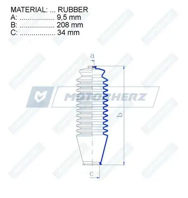 Joint-soufflet, direction MOTORHERZ RDZ0216MG