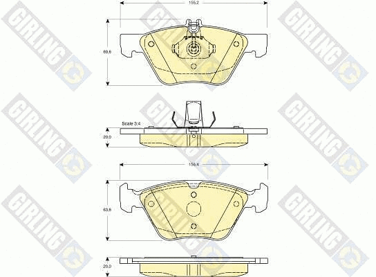 Kit de plaquettes de frein, frein à disque GIRLING 6112152
