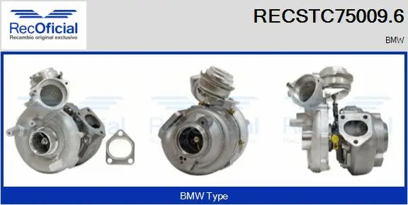 Turbocompresseur, suralimentation RECOFICIAL RECSTC75009.6