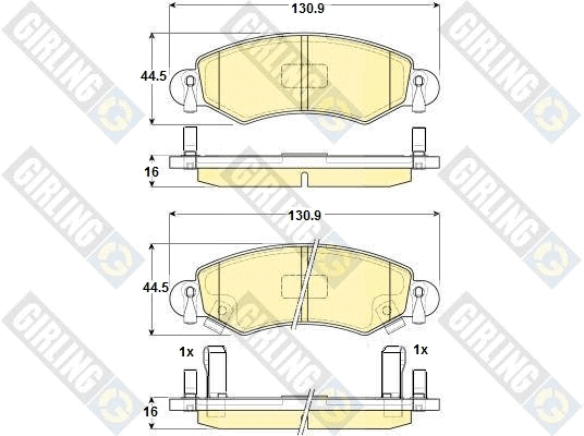 Kit de plaquettes de frein, frein à disque GIRLING 6114204