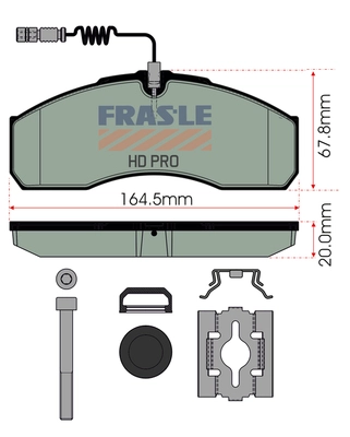 Kit de plaquettes de frein, frein à disque FRAS-LE PD/208-A-K026-HD
