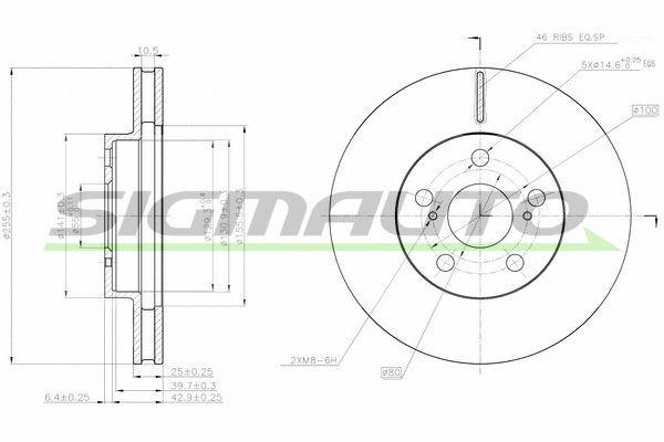 Disque de frein SIGMAUTO DBB882V