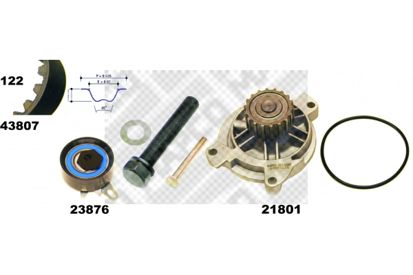 Pompe à eau + kit de courroie crantée MAPCO 41834