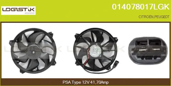 Moteur électrique, ventilateur pour radiateurs LGK 014078017LGK