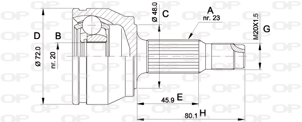 Jeu de joints, arbre de transmission OPEN PARTS CVJ5037.10
