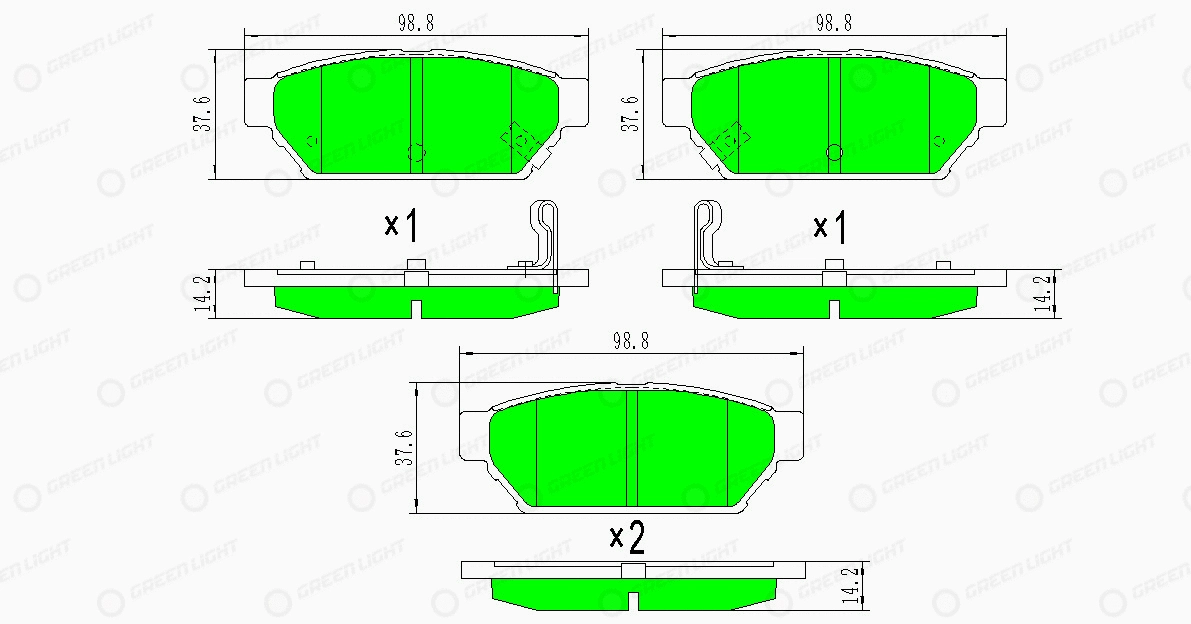 Kit de plaquettes de frein, frein à disque Automotive Adriado GLBP0440