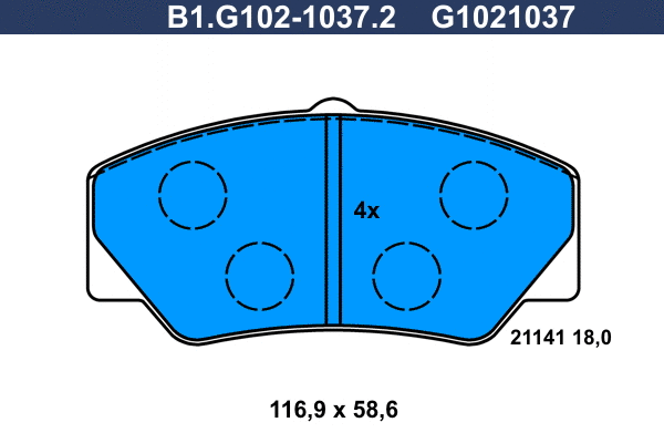 Kit de plaquettes de frein, frein à disque GALFER B1.G102-1037.2