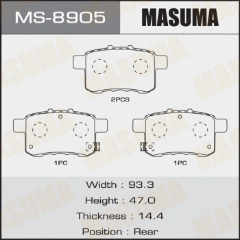 Jeu de mâchoires de frein MASUMA MS-8905