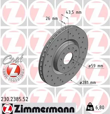 Disque de frein ZIMMERMANN 230.2385.52