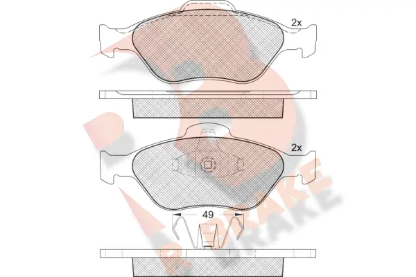 Kit de plaquettes de frein, frein à disque R BRAKE RB1343