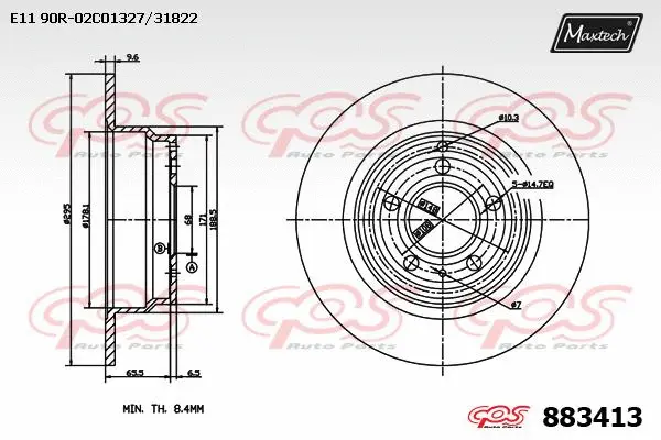 Disque de frein MAXTECH 883413