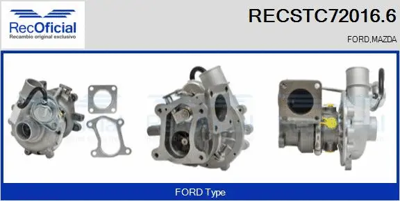 Turbocompresseur, suralimentation RECOFICIAL RECSTC72016.6