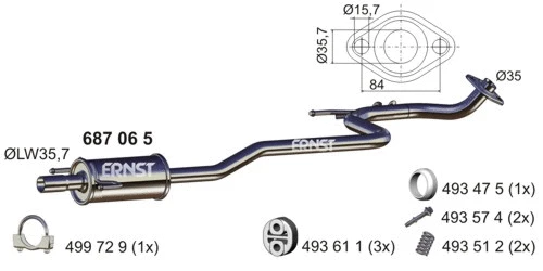 Silencieux central ERNST 687065