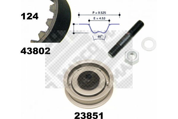 Kit de courroie crantée MAPCO 23802