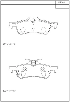 Kit de plaquettes de frein, frein à disque ASIMCO KD7394
