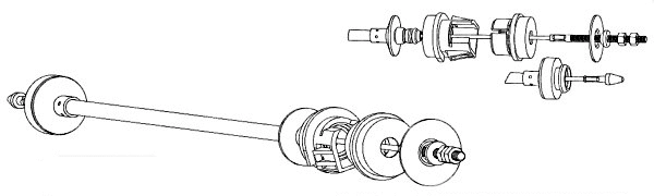 Tirette à câble, commande d'embrayage CEF CT01138
