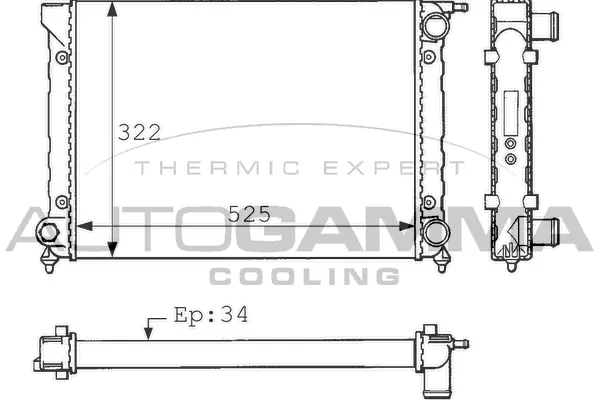 Radiateur, refroidissement du moteur AUTOGAMMA 100960