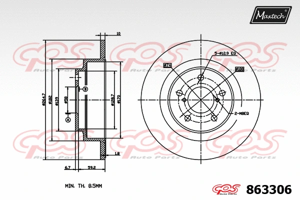Disque de frein MAXTECH 863306