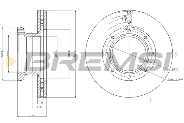 Disque de frein BREMSI CD5187V