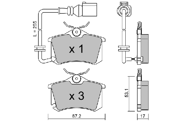 Kit de plaquettes de frein, frein à disque AISIN BPVW-2004