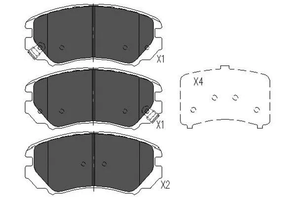 Kit de plaquettes de frein, frein à disque KAVO PARTS KBP-3008