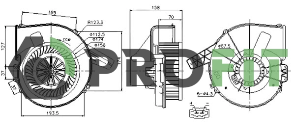Pulseur d'air habitacle PROFIT 1860-0006