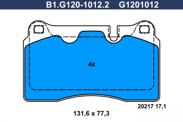 Kit de plaquettes de frein, frein à disque GALFER B1.G120-1012.2