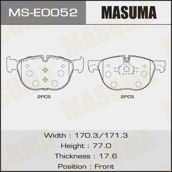 Jeu de mâchoires de frein MASUMA MS-E0052