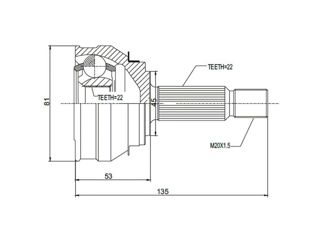 Jeu de joints, arbre de transmission A.Z. Meisterteile AZMT-43-030-1037
