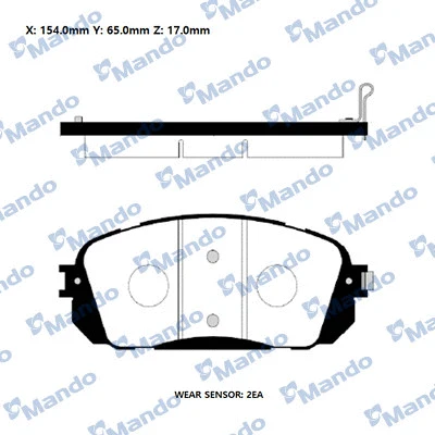 Kit de plaquettes de frein, frein à disque MANDO RMPK51