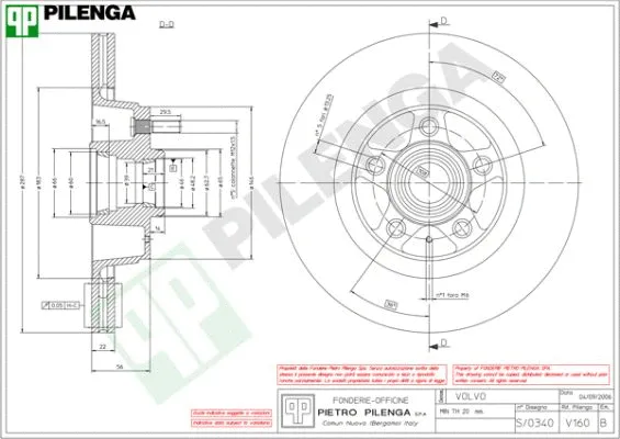 Disque de frein PILENGA V160