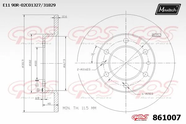 Disque de frein MAXTECH 861007
