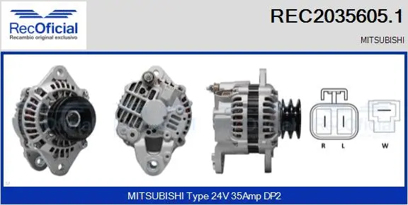 Alternateur RECOFICIAL REC2035605.1