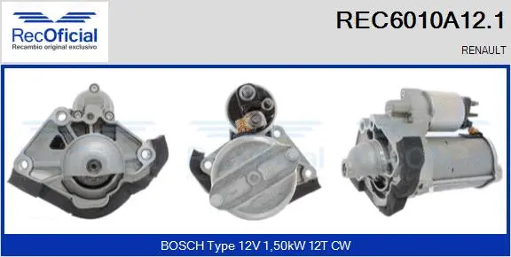 Démarreur RECOFICIAL REC6010A12.1