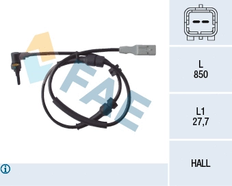 Capteur, vitesse de roue FAE 78086