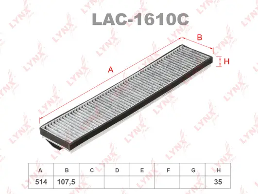 Filtre, air de l'habitacle LYNXAUTO LAC-1610C