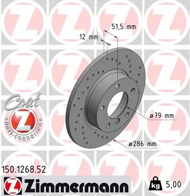 Disque de frein ZIMMERMANN 150.1268.52