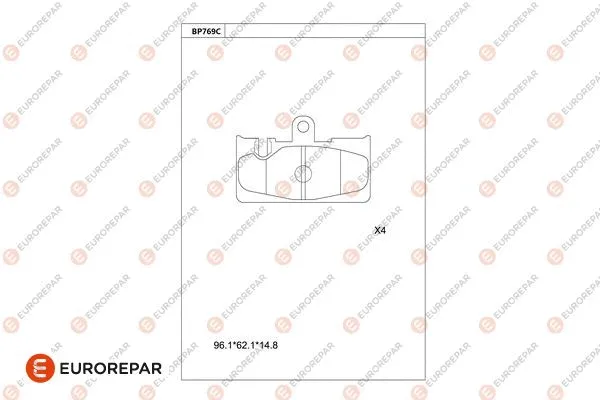 Kit de plaquettes de frein, frein à disque EUROREPAR 1681272480