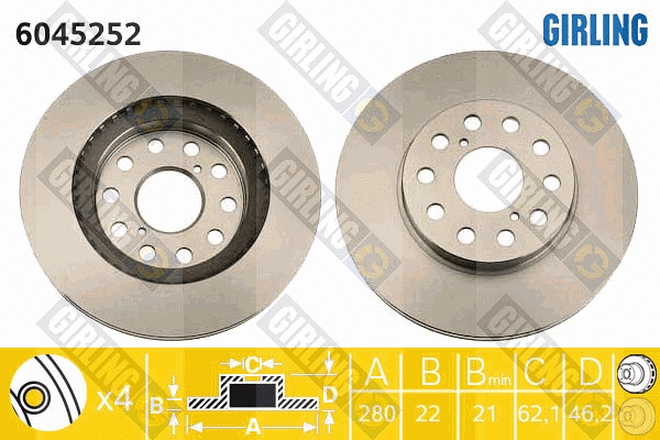 Disque de frein GIRLING 6045252
