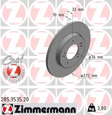 Disque de frein ZIMMERMANN 285.3535.20