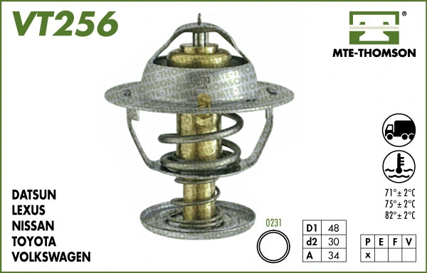 Thermostat, liquide de refroidissement MTE-THOMSON VT256.82