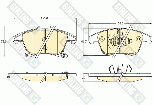 Kit de plaquettes de frein, frein à disque GIRLING 6120922