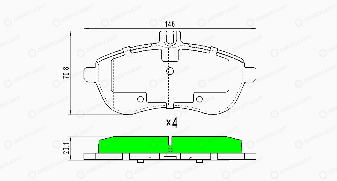 Kit de plaquettes de frein, frein à disque Automotive Adriado GLBP0149