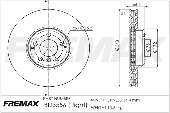 Disque de frein FREMAX BD-3556